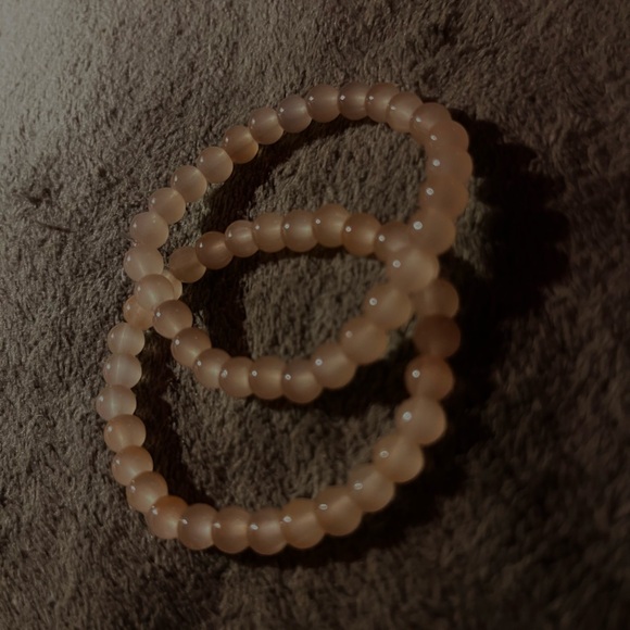 Handmade Jewelry - Chic Beaded Bracelet Set in Soft Peach